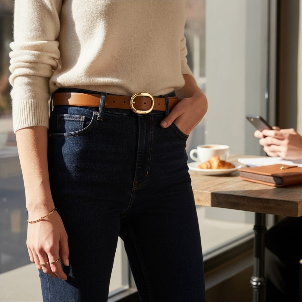 Michael Kors Women's Reversible Leather Logo Belt Sz XL Dark and Cognac Brown - Picture 3 of 16